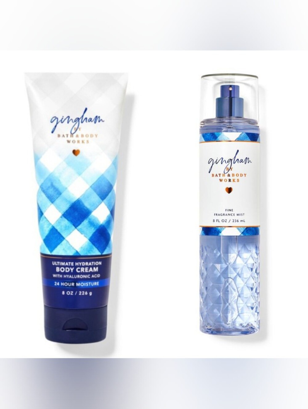Bath & Body Works Gingham Blue Body Cream & Fragrance Mist